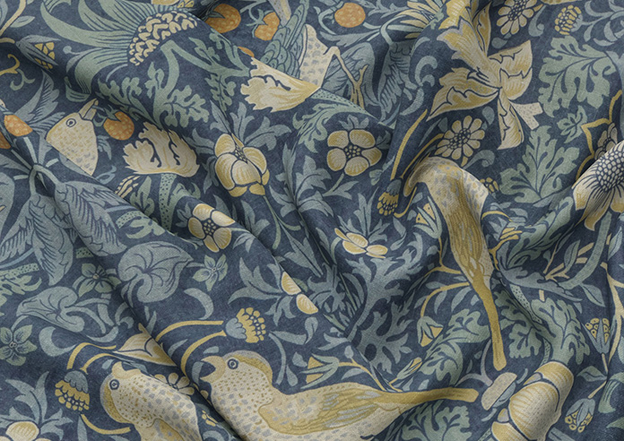 William Morris Strawberry Thief, Woad - Made to Measure Curtains - Image 4